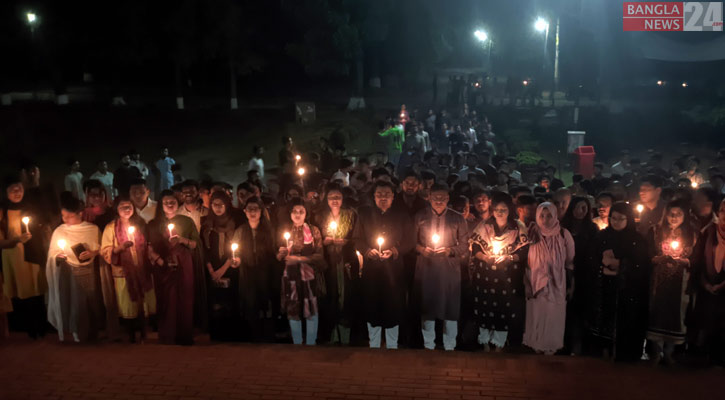 কালরাত স্মরণে জাবিতে মোমবাতি প্রজ্বলন